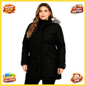 Plus Size Winter Parka Jacket with Hood Waterproof Warm Puffer Coat